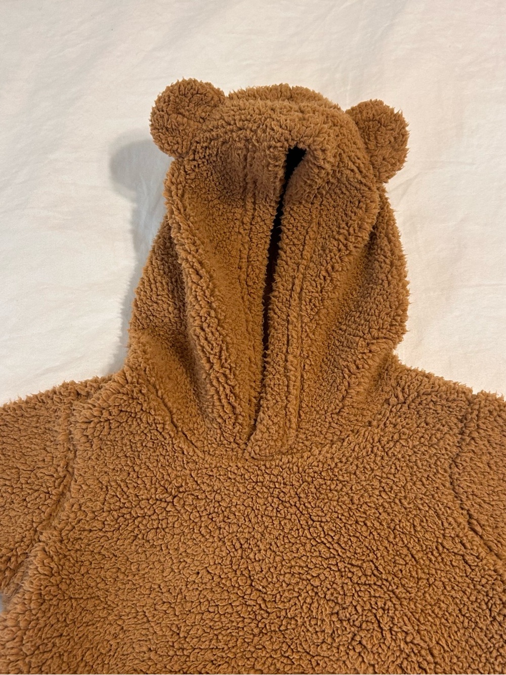 Carters Baby Boy Pull Over Hooded Sweater Size 18 Months Brown Bear - Picture 2 of 5